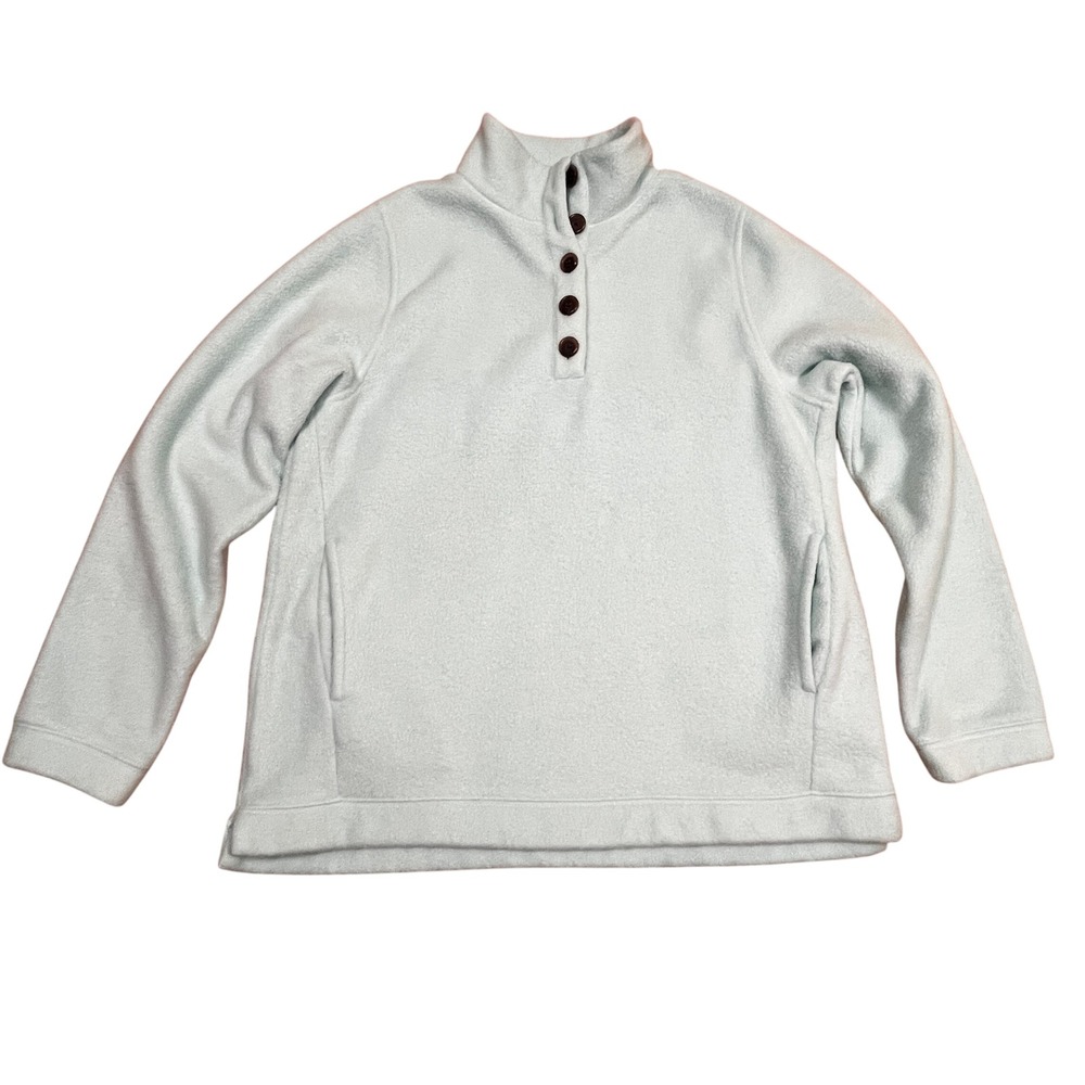 J.Crew Factory Sherpa Fleece Pullover L Mint Green Soft Girl Cozy Gorpcore